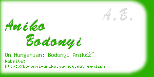 aniko bodonyi business card